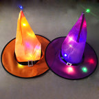 Halloween Hat Halloween Party Decoration Props LED Light Witch Hat Wizard Witch Hat Wizard Hat