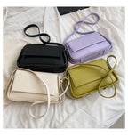 Shoulder Bag Fashion Women's Bag New Solid Color PU Small Square Bag Trendy Simple Armpit Messenger Bag
