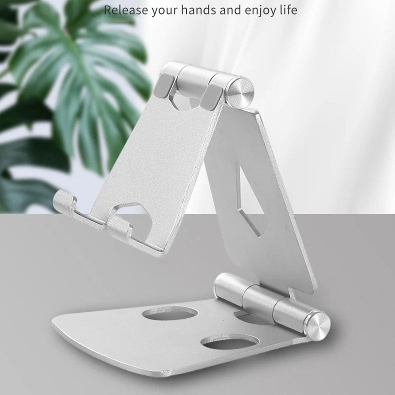 Aluminum Phablet Phone Universal Desktop Stand Double Folding Portable Telescopic Stand Folding Storage Multi Angle Adjustment