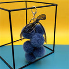 Creative Grape Fruit Key Chain Cute Bag Plush Pendant Lace Bow Hair Ball Car Key Chain Pendant