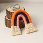 New Cotton Thread Woven Rainbow Key Chain Car Woven Lanyard Creative Men's And Women's Key Chain