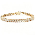 Copper Zirconia Tennis Bracelet with Design, Eight-Character Clasp, Luxury Minimalist Style, Elegant Fashion Jewelry