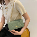 Girls Bag Summer Bag New Hand Carrying Fashion Lingge Chain Messenger Bag Single Shoulder Small Square Bag