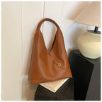 Solid color soft leather underarm bag