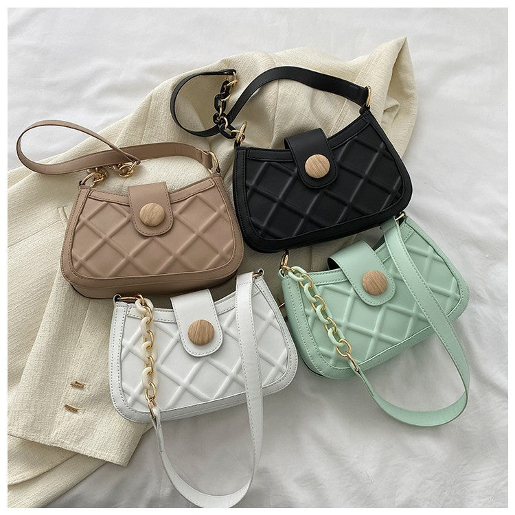Texture Fashion Messenger Bag New Underarm Women's Bag Simple Shoulder Bag Korean Version Ins Small Square Bag