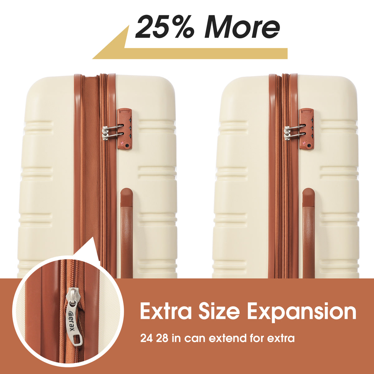 3 Piece Luggage Set Hardside Spinner Suitcase