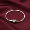 Eternal Love Snake Bone Bracelet in 925 Silver with Zirconia Accent - NYSHK