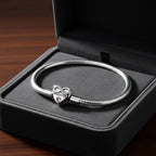 Eternal Love Snake Bone Bracelet in 925 Silver with Zirconia Accent - NYSHK