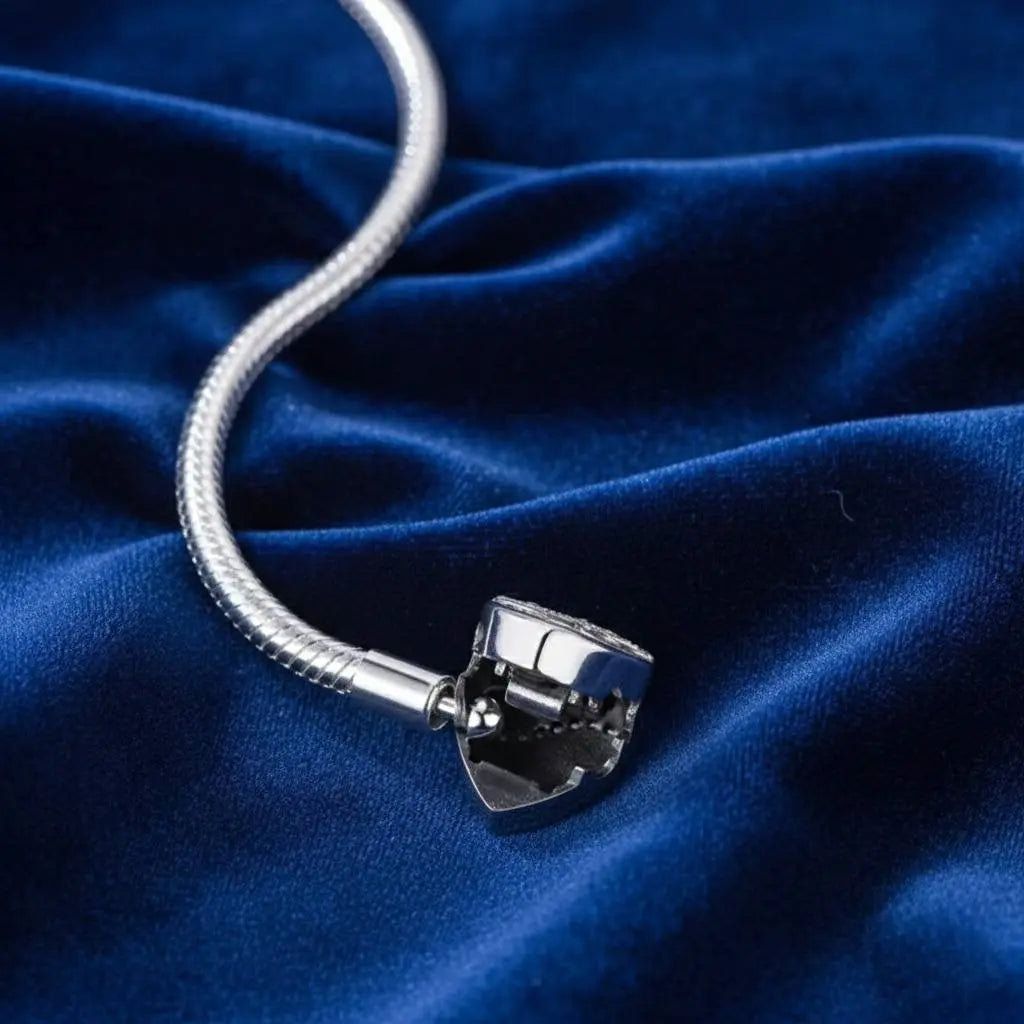 Eternal Love Snake Bone Bracelet in 925 Silver with Zirconia Accent - NYSHK