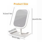 Large Square Rotating LED Makeup Mirror with Adjustable Lighting, 1~2PCS, Vanity Mirror for Girls Dormitory & Home Use