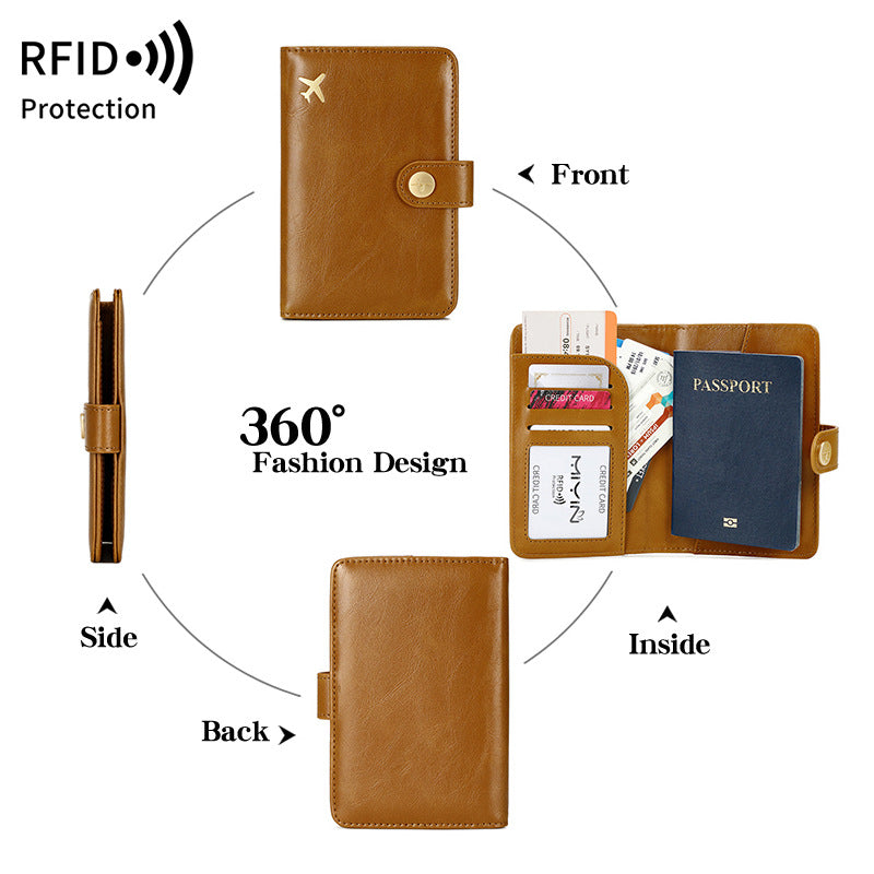 Travel passport bag simple and portable multifunctional passport holder document storage protective cover