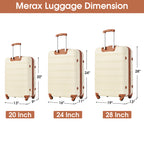 3 Piece Luggage Set Hardside Spinner Suitcase