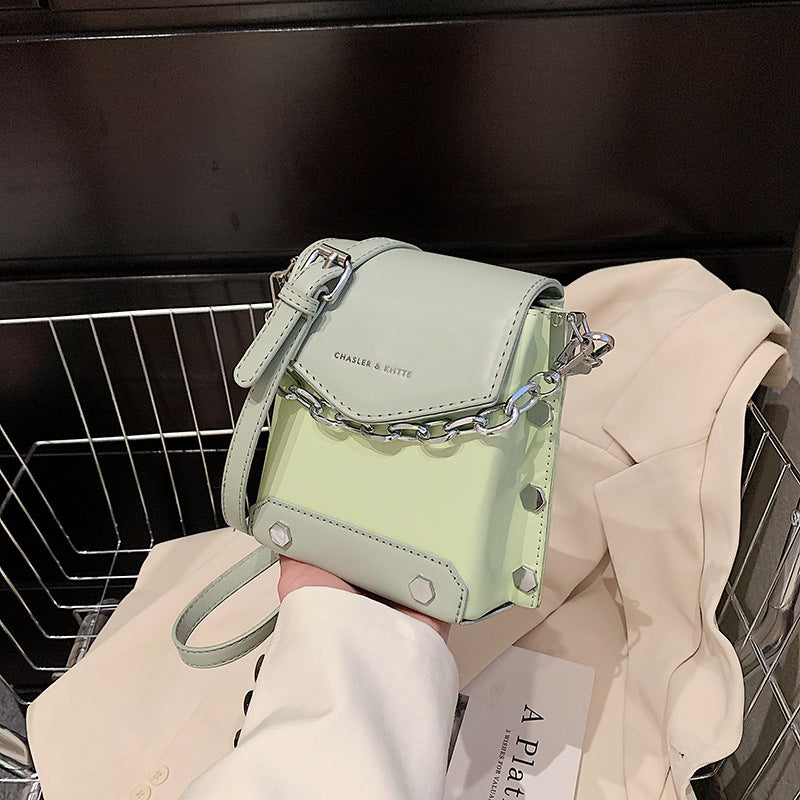 Women's Bag Fashion Mobile Phone Bag New Chain Rivet Small Bag Trendy Shoulder Messenger Bag