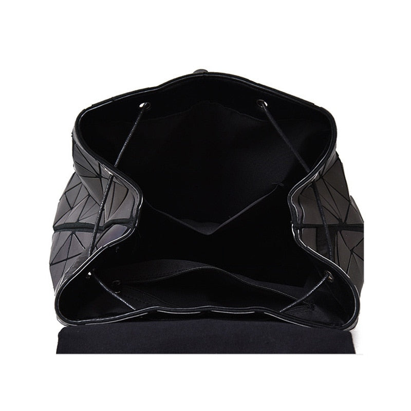 Luminous Geometric Plaid Backpacks for Women