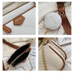 fashion chains women shoulder bags designer wide strap messenger bags luxury pu leather crossbody bag lady small purse 3 bag set