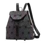 Luminous Geometric Plaid Backpacks for Women