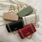 Girls Bag Summer Bag New Hand Carrying Fashion Lingge Chain Messenger Bag Single Shoulder Small Square Bag