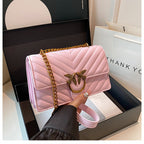 Ladies' Chain Bag Crossbody Bag Elegant Fashion Versatile Shoulder Bag Embroidered Small Square Bag