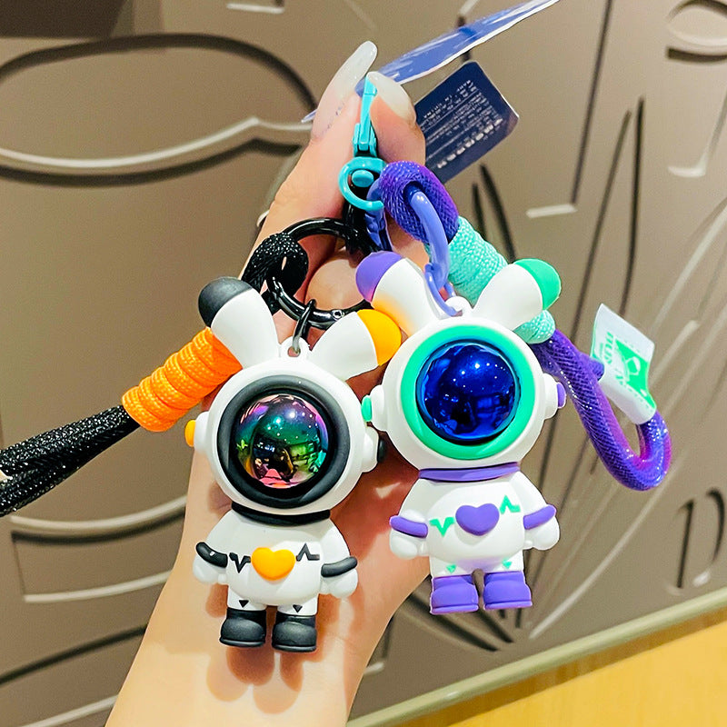 Cartoon Love Lightning Rabbit Key Chain Astronaut Personality Fashion Car Key Exquisite Pendant Student Bag Pendant