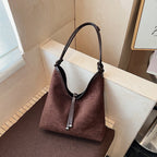 Matte Retro Women's Large Capacity Shoulder Bag, Casual Everyday Tote with Premium Texture