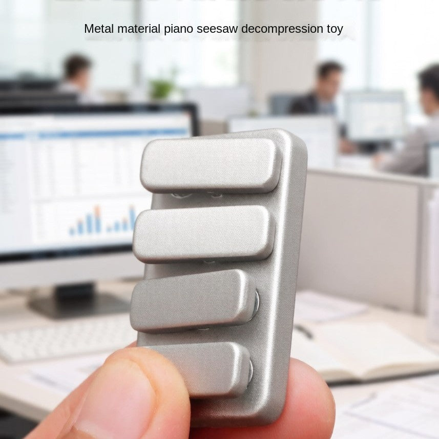Magnetic Mini Seesaw Fidget Toy Zinc Alloy Piano Push Button Coin Slide Stress Relief Hand Spinner