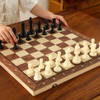Chess Magnetic Wooden Mini Foldable Board for Kids Beginners with Small Magnetic Chess Pieces