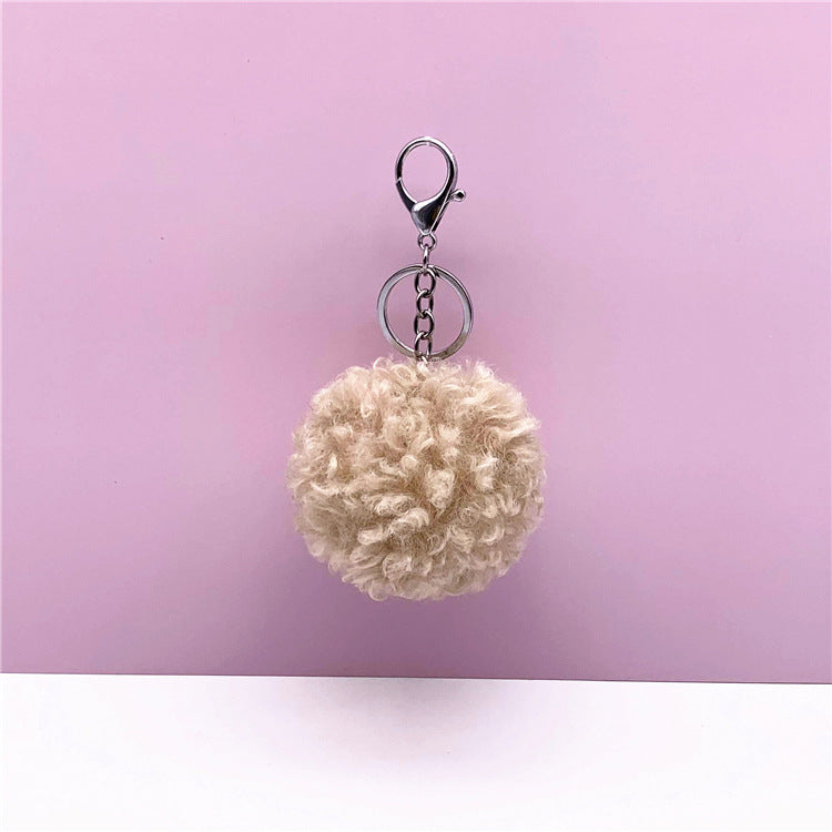 Key Chain Hair Ball Curly Cute Bag Pendant Car Plush Key Chain Creative Gift Jewelry Accessories Pendant