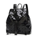 Luminous Geometric Plaid Backpacks for Women