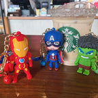 Cartoon Captain America Cute Key Chain Iron Man Doll Key Pendant Schoolbag Pendant Car Key Chain