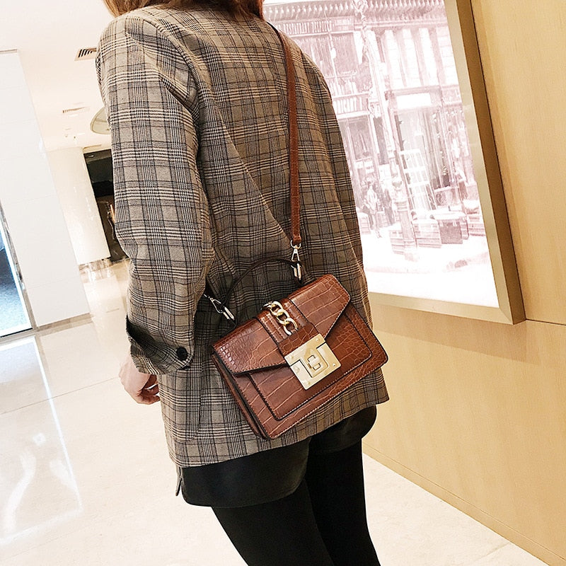 Fashion Alligator Women Shoulder Bags Designer Chains Handbags Luxury PU Leatehr Crossbody Bag Small Envelope Flap Famale Purses