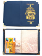 Canadian passport clip with copper feet and metal corners lightweight travel passport cover