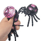 Halloween Adult Prank Toy Healthy Black Glitter Spider Stress Ball  Decompression