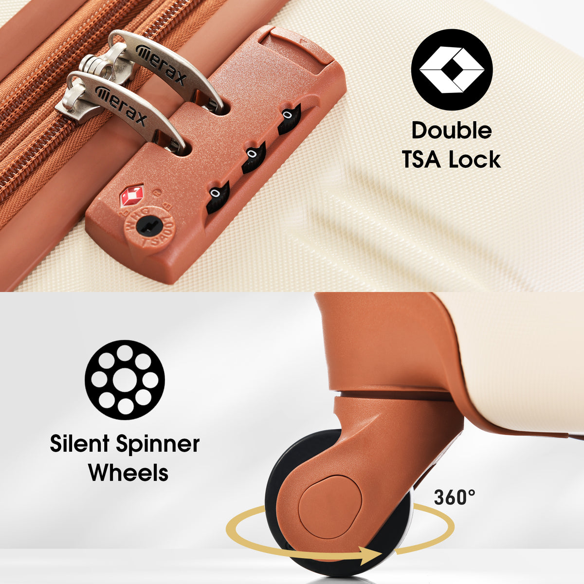 3 Piece Luggage Set Hardside Spinner Suitcase