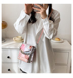 Retro Trend Shoulder Bag New Fashion Graffiti Bag Simple Chain Bag Women's Pu Messenger Bag