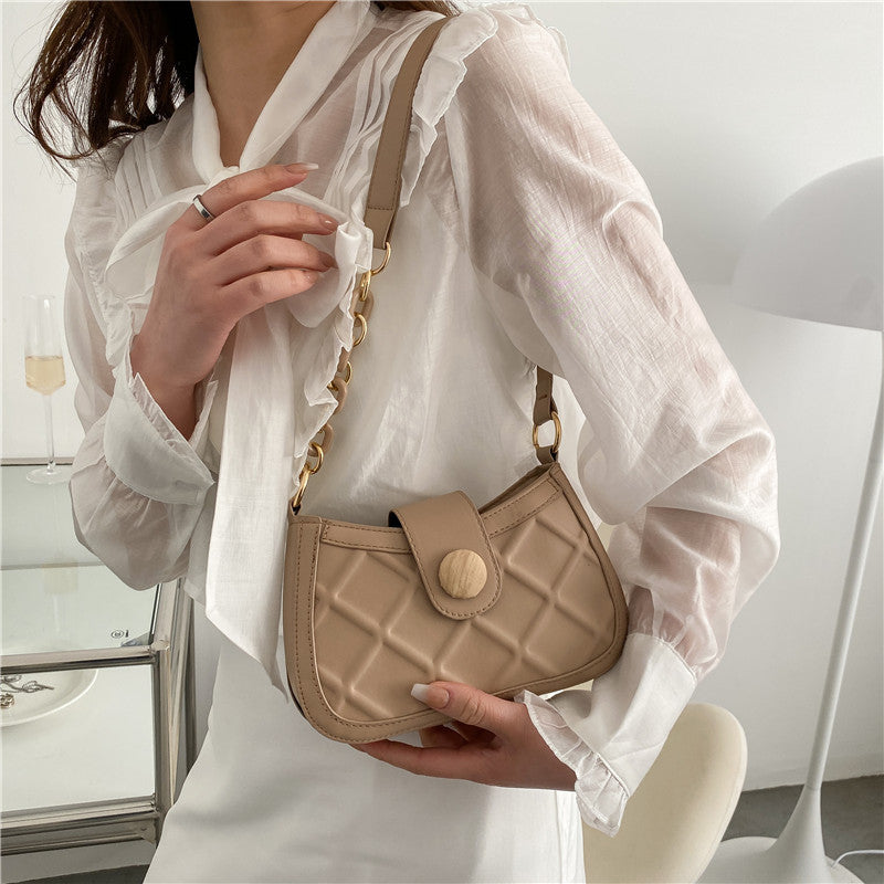 Texture Fashion Messenger Bag New Underarm Women's Bag Simple Shoulder Bag Korean Version Ins Small Square Bag