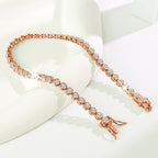 3mm Copper-Embedded Zirconia Bracelet Fashion Creative Round Bead Tennis Bracelet INS Style