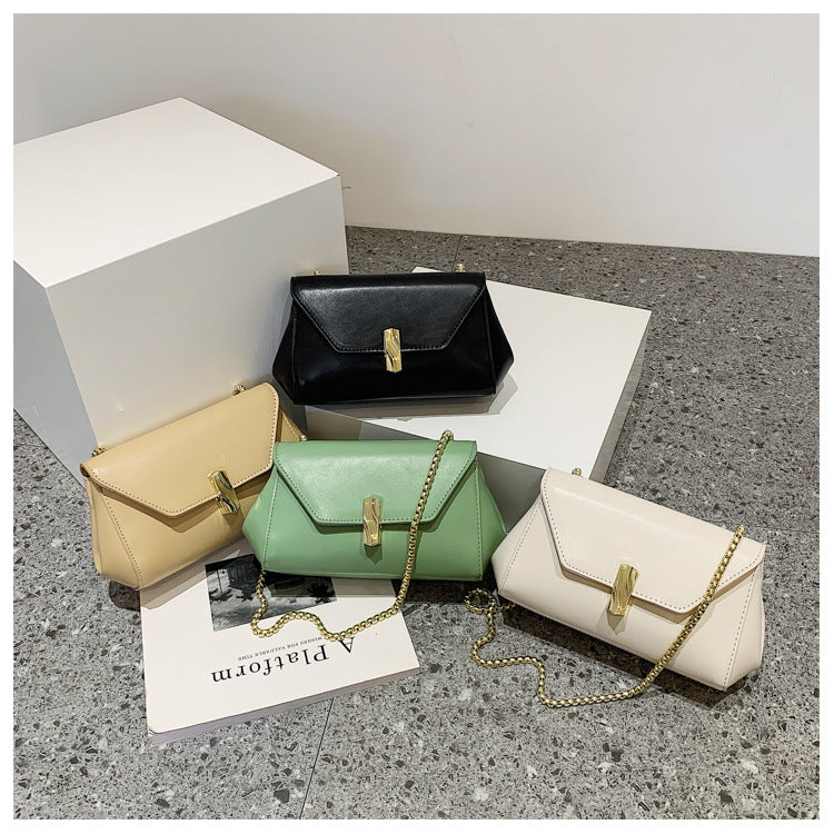 Fashion Small Fresh Women's Bag New Snake Bone Chain Bag Summer Shoulder Bag Lock Messenger Bag
