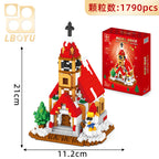 Compatible With Lego Toys Small Pellet Building Blocks Santa Claus Sleigh Elk Christmas Gifts