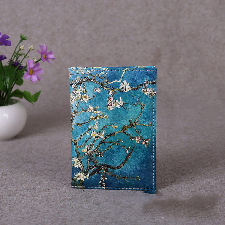 Passport Cover Color Printing Canvas Printing Travel Abroad Universal PU Leather Passport Clip Passport Book Travel