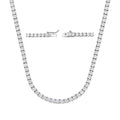 white Gold Zirconia Tennis Necklace Fashion Trendy Style Neck Chain