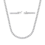 white Gold Zirconia Tennis Necklace Fashion Trendy Style Neck Chain