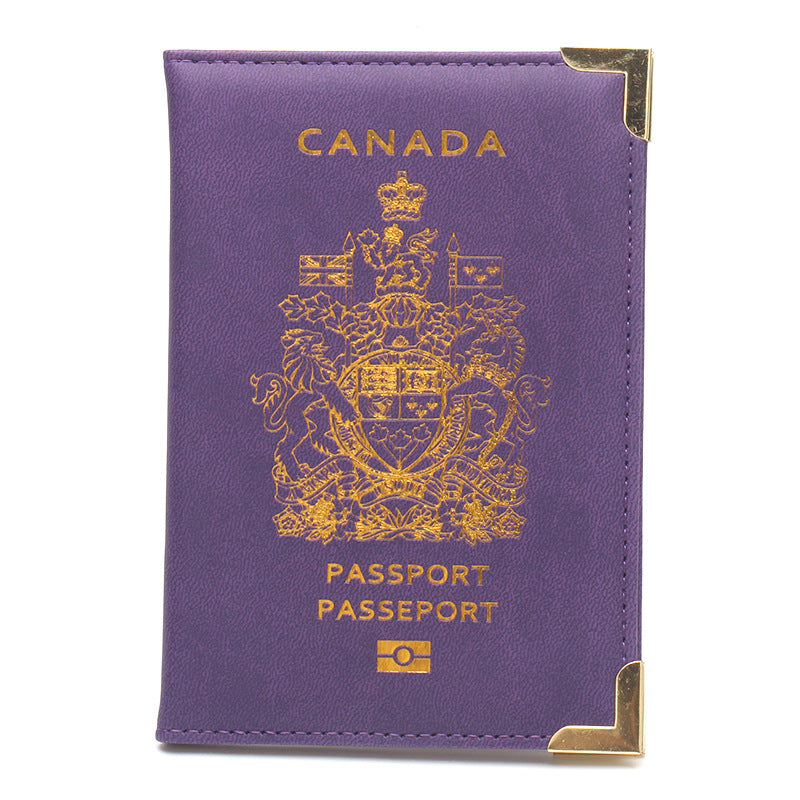 Canadian passport clip with copper feet and metal corners lightweight travel passport cover
