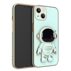 For iPhone13 Mobile Phone Shell New Electroplating 6D Astronaut Bracket Apple 12 Astronaut Anti-Fall Protective Cover