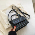Korean Style Ribbed Shoulder Bag Women's Bag New Fashion Ladies Small Square Bag Spring Hand-Held Messenger Bag