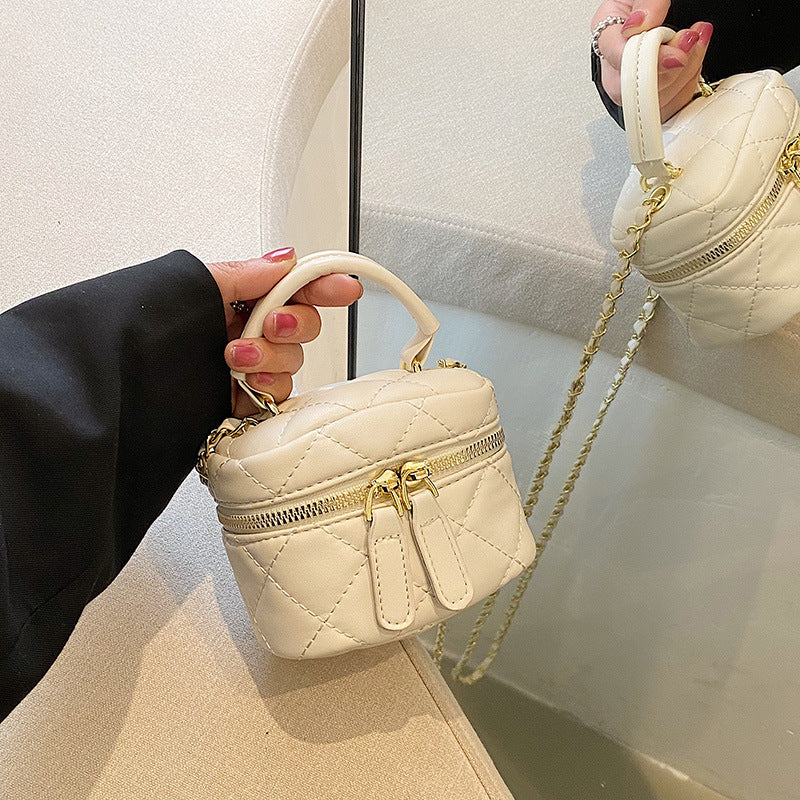 Mobile Phone Bag Summer New Women's Bag Chain Rhombus Messenger Bag Fashion Small Bag Hand-Held Lipstick Bag Women