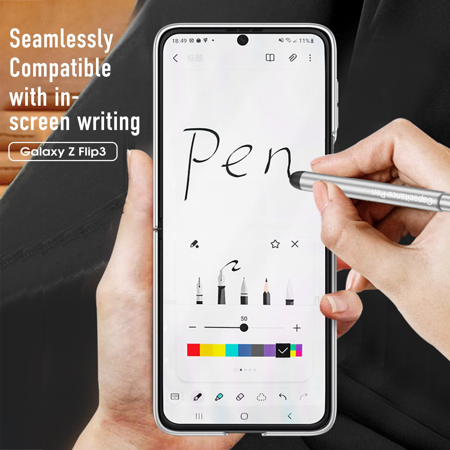 Suitable For Samsung Galaxy Z Flip3 Mobile Phone Cases Folding Screen Flip3 Protective Cover To Send Stylus Magnetic Suction Flip Phone Cover
