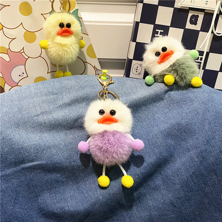 Ugly Cute Net Red Duck Key Chain Cute Plush Student Bag Pendant Cartoon Elf Car Key Chain Accessories