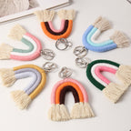 New Cotton Thread Woven Rainbow Key Chain Car Woven Lanyard Creative Men's And Women's Key Chain
