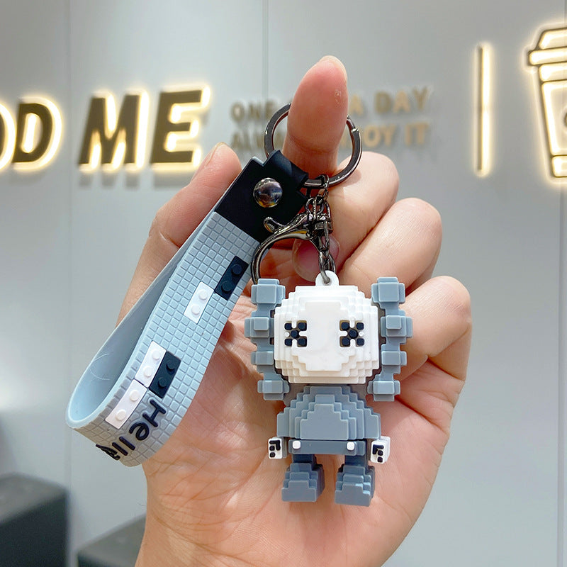 Building Blocks Cartoon Kaws Doll Key Chain Cute Couple Jewelry Key Pendant Bag Pendant Doll Key Chain