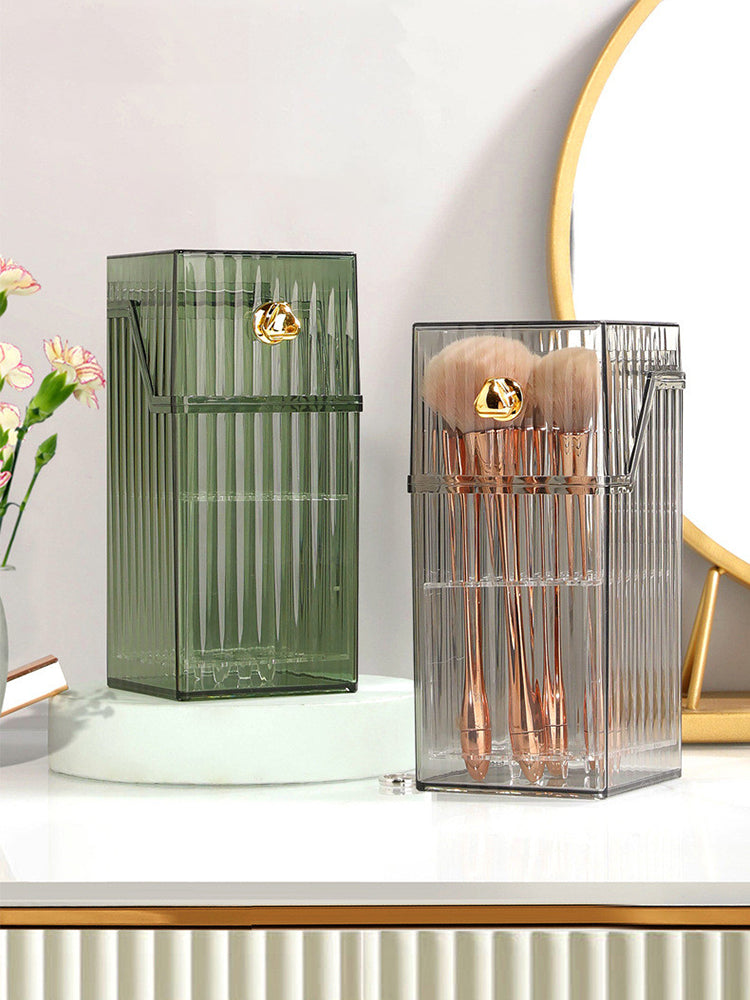Light Luxury Makeup Brush Storage Bucket Desktop Senior Sense Brush Bucket Dust Eyebrow Pencil Eye Shadow Brush Rack Organizer